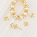 Bead Caps 18k Gold Plated Wholesale Supply for Jewelry Making Four Leaf Clover Bead Caps for Jewelry Making