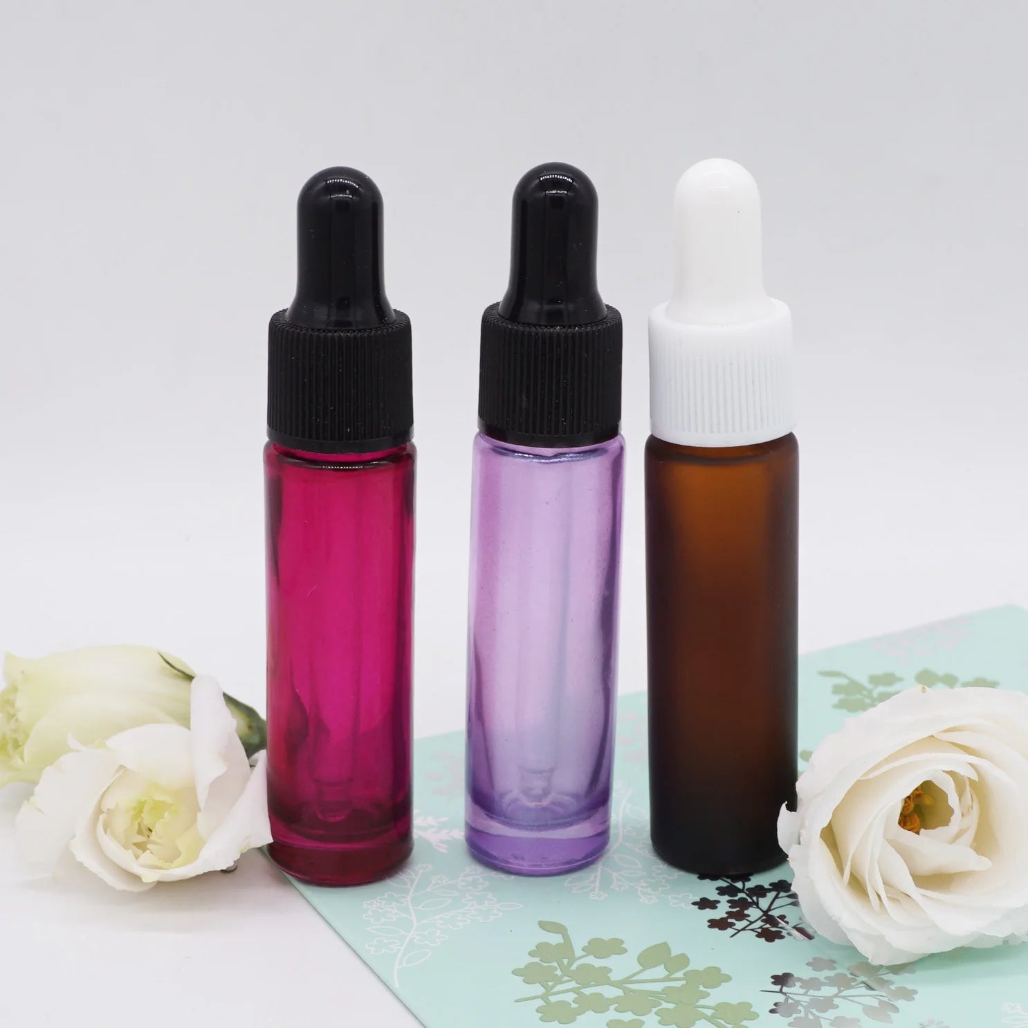 10ml Slim Straight Amber Green Black Serum Bottle 20ml for Skin Care