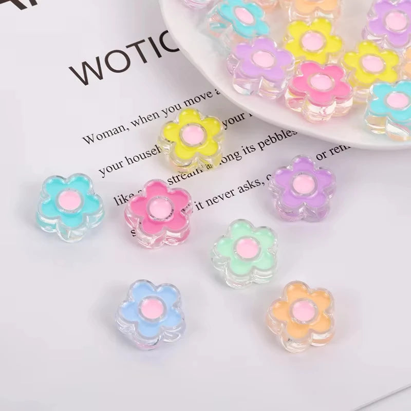 Hot Sale DIY Jewelry Making Flower Shaped Acrylic Beads Crystal Oil Drop Beads-Factory Design Quality Plastic Lucite Beads