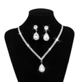 New Cross Border Bridal Water Drop Set Jewelry Water Diamond Set Bridal Necklace Earrings Bracelet Three Piece Set