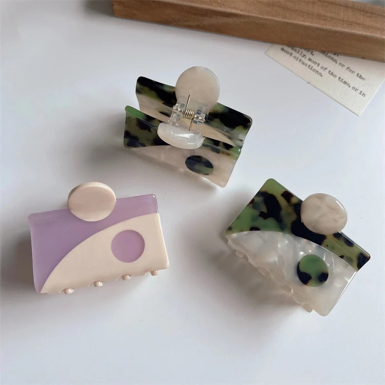 2022 Taiji Grab Clip Hairpin Square Half Tie Fashion Korean Accessories for Girls 5cm Claw Hair Clip Acetate PC Material
