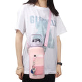 Neoprene Phone Pocket 64 OZ Waterbottle Sleeve Motivational Timer Water Bottle Carrier Holder Bag with Shoulder Strap