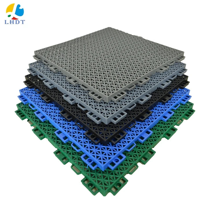 Homely Sports Ground Interlock Modular Plastic Interlocking Court System with Court Lines Blue LHDT-3006