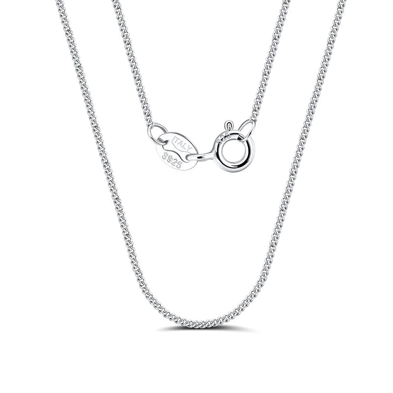 RINNTIN SC18 Cheap Price Women Jewelry  Wholesale  14K Gold Plated 925 Sterling Silver 1.0mm Cuban Link Curb Chain Necklace