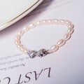 Fashion Design Gold Plated Clasp White Rice Adjustable Bracelet Natural Freshwater Pearl Bracelet