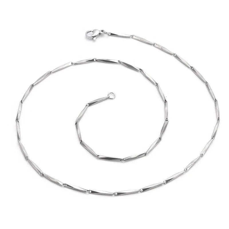 New Fashion Titanium Necklace Simple Stainless Steel Melon Seeds Chain Necklace for Men and Women