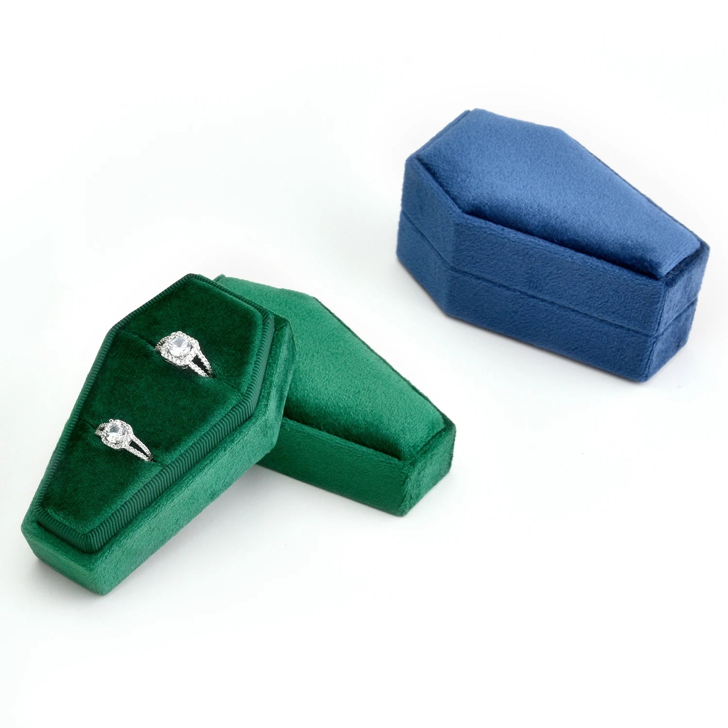 Wholesale Custom Jewelry Box Velvet Gothic Coffin Shape Ring Jewelry Ring Necklace Accessories Packing Box