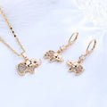 Simple Casual Animal Collection  Fashion Trend Elephant 18K Gold Plated Cubic Zirconia Woman Jewelry Kids Sets