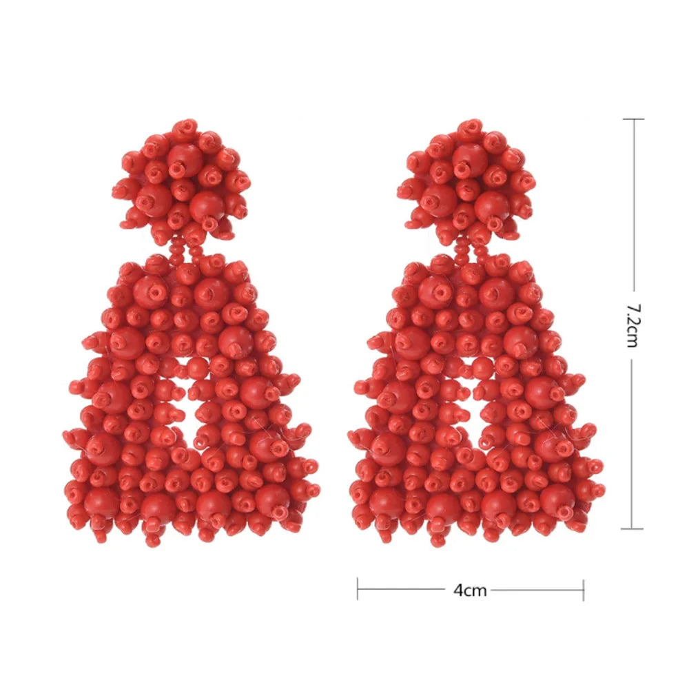 Popular Handmade Boutique Party Wear Seed Bead Boho Style Beads Beaded Earring Women Earrings Jewelry