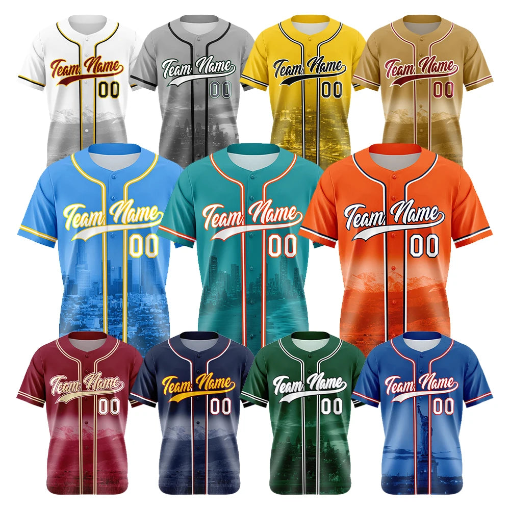 Wholesale Customized Urban Style Men's Youth Baseball Jerseys Breathable Plus Size Printed Personalized Custom Stitched Logo