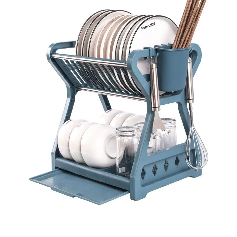 Household Tableware Kitchen Dish Drying  Storage Rack Table Drain Bowl Rack Multi-layer Finishing Rack