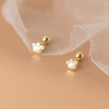 Fashion Jewelry 925 Sterling Silver Animal Cute Pet Cat Claw Footprint Zircon Gold Plated Stud Earrings for Women