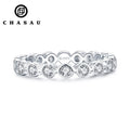 Anniversary Jewelry Round Cut Bezel Setting 2.6mm Cubic Zircon 925 Sterling Silver Eternity Band Tennis Ring for Men Women