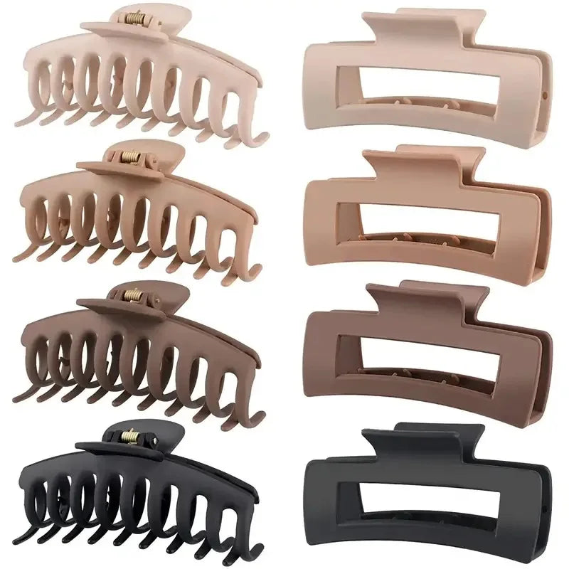 4.33 Inch Nonslip Matte Jumbo Hair Clips Black Brown Big Hair Claw for Thin Thick Curly Hair Strong Holder