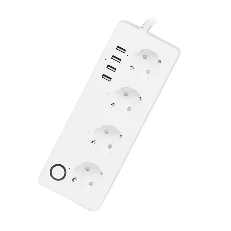 Tuya Wifi Smart Plug with European Standard Plug Voice Timing Multi-Function Smart Socket USB Port Strip Smart Home Product