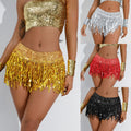 Women's Sequin Tassel Skirt and Shorts Latin Dance Performance Dress for Stage & Bar for Adults