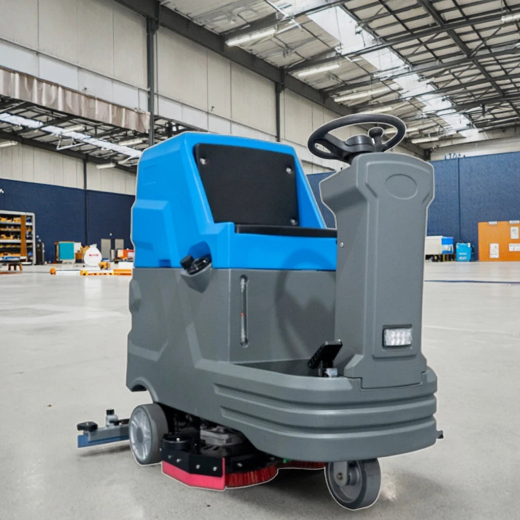 Mini Electric Ride-on Floor Scrubber Machine Double Brush 85L Working Time (3-4 Hours) Wear Resistant for Cement PVC Terrazzo