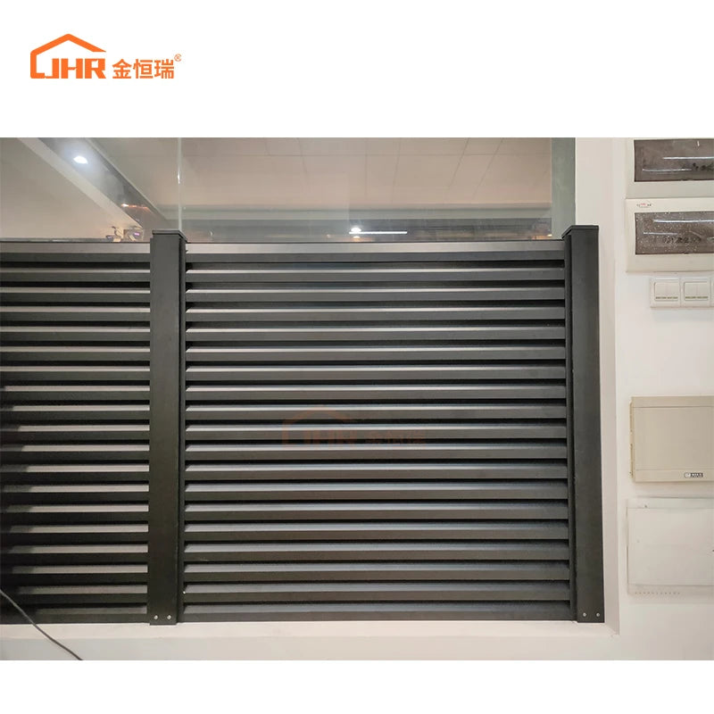 Customized Black Colour Aluminum Slat Welded Fence