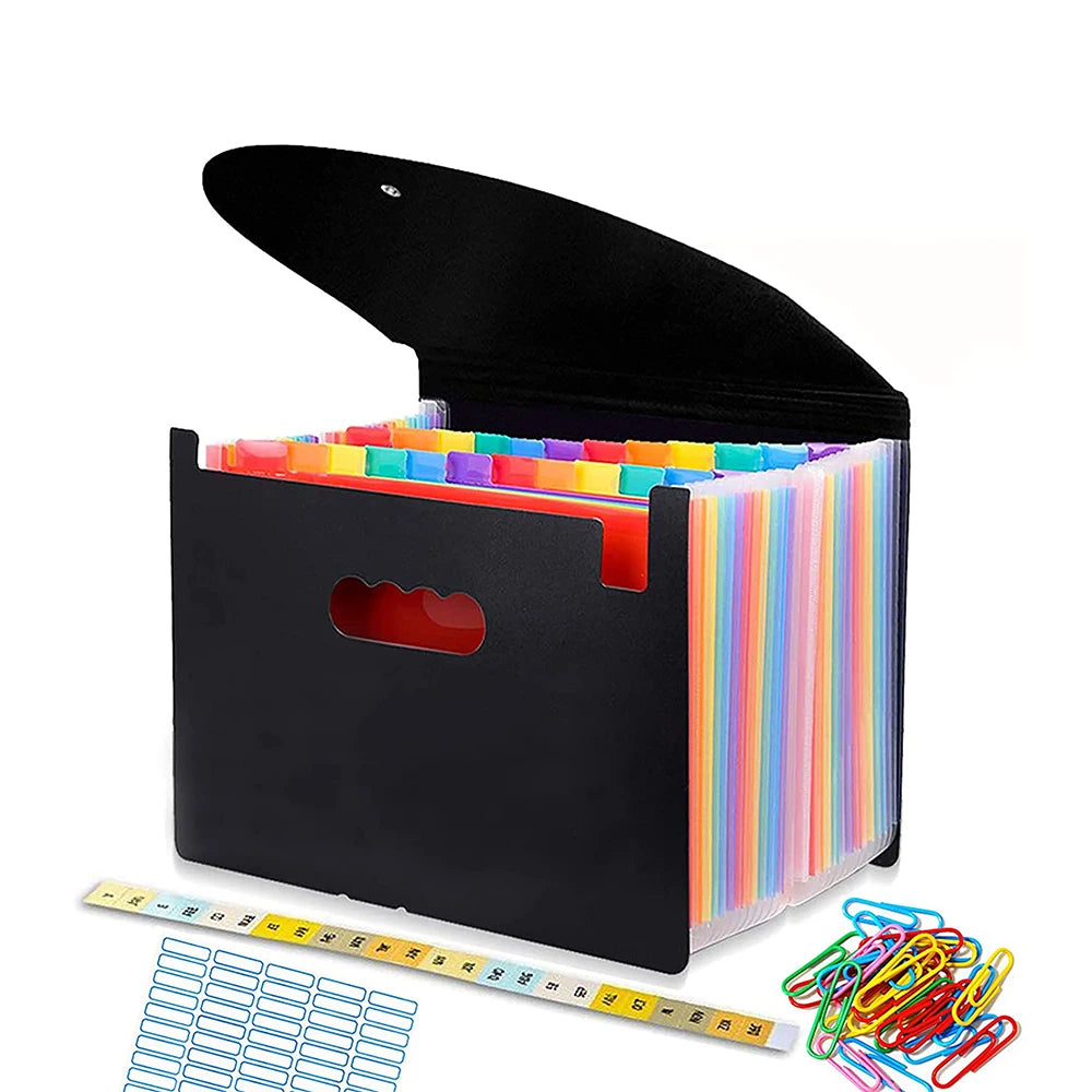 Custom Office Supplies Filing Products A4 FC Organizer case 12 13 24 36 48 Pockets Expanding File Folder with Dual Elastic Cord