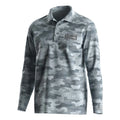 Men's White Camo Long Sleeve Tactical Shirts Fishing Polo Fishing Shirt  Golf Polo Durable Quick-Dry UV Protect