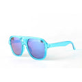 Wholesale Custom Logo Kids Sunglasses with Durable Polycarbonate Blue Frame UV400 Protection Shatterproof Polarized Lenses