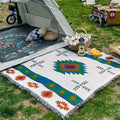 Wholesale Custom logo Jacquard Boho Tassel Woven Cotton Polyester Outdoor Picnic Blanket Bohemian for Outdoors Beach Home Decor
