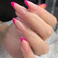 Wholesale Artificial Finger Orange Nails Acrylic Fake Nails Short French Soft Gel Almond Press on Nails