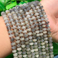 6*4mm Flat Round Natural Gemstone Gray Labradorite Wheel Stone Beads for Bracelet Necklace Making DIY