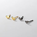 Fashion 925 Sterling Silver Mini Love Heart Shape 18K Gold Plated Stud Earrings Jewelry for Women Girls