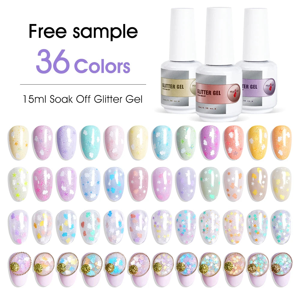 Missgel Wholesale Vendor Glitter Gel Polish Custom Private Label Bulk Organizer Salon Nail Supplies for Professionals