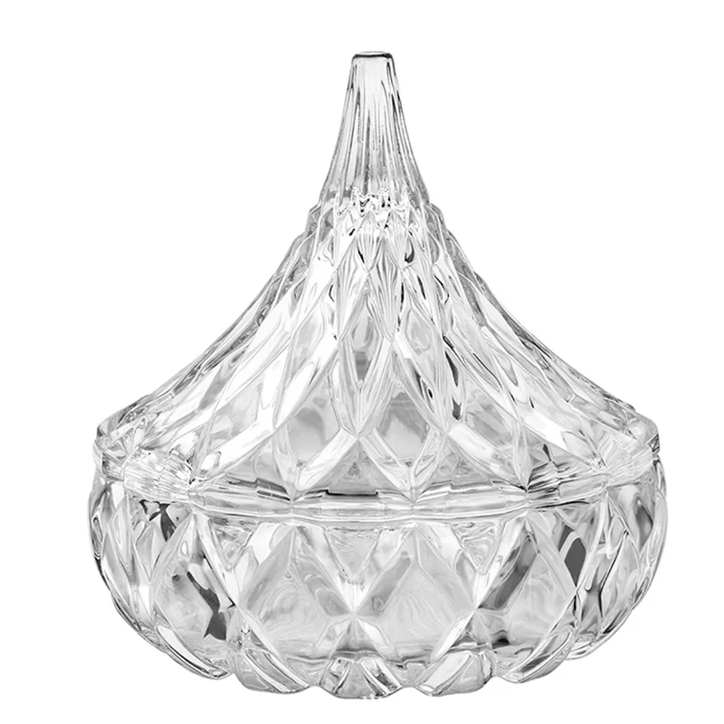 Modern Small Glass Candy Jar with Deep Embossed Flower Design Lid for Convenient Storage Kitchen Tableware for Nuts Condiments