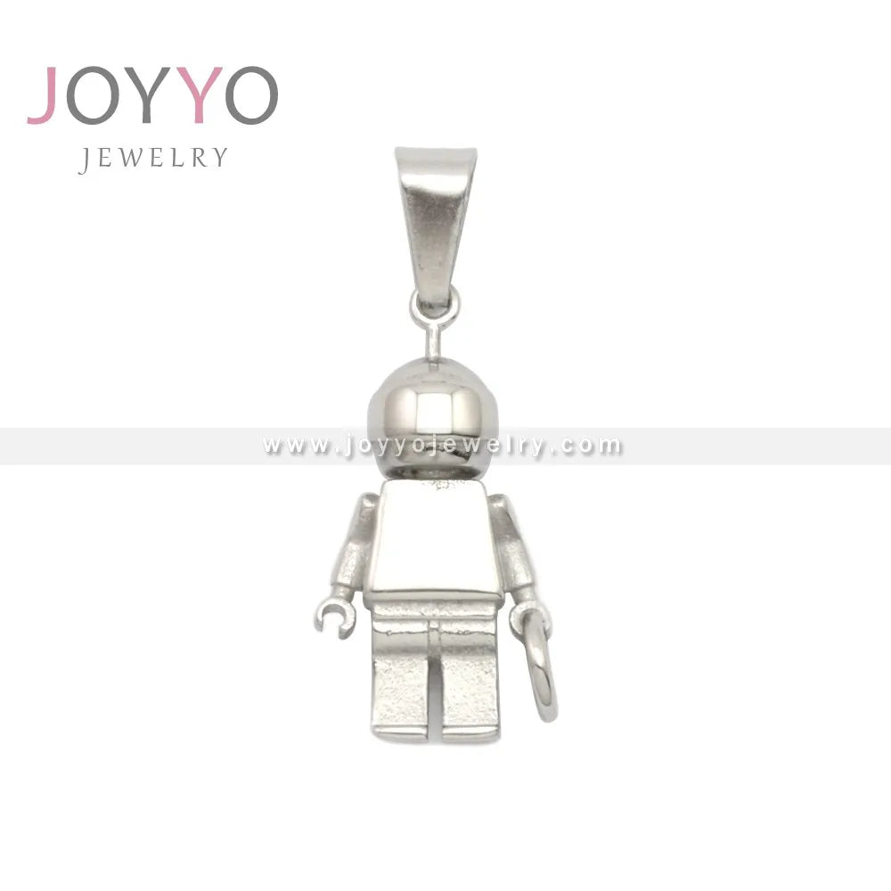 Professional Factory Customized Product Spaceman Shaped Shiny Silver Cute Pendant Stainless Steel Astronaut Pendant