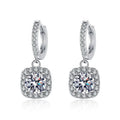 XEZ012 Luxury VVS 0.5 CT Moissanite Diamond Gemstone Tennis halo Hoop Earring for Women 925 Sterling Silver Wedding Fine Jewelry