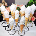 New Product Polished Healing Stone Ice Cream Crystals Craft Yellow Calcite Ice Cream Statues for Gift
