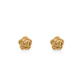 Chris April Non-tarnish 18k PVD Gold Plated 316L Stainless Steel Cute Design Vintage Rose Flower Shape Stud Earrings