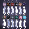 7 Chakra Crystal Bookmark Antique Sliver Bookmark Healing Stone Vintage Bookmarks Tumbled Gemstones Book Markers