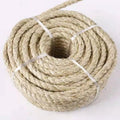 Three-Strand Braided Sisal Rope Natural Sisal Fiber Twisted Woven Eco-friendly High Quality Customizable Length Diameter Animal