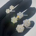 8mm 12mm 15mm Hip Hop Earring Factory Cheap Price 925 Silver Iced Out Jewelry VVS Moissanite Diamond Men Stud Flower Earrings