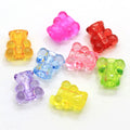 Wholesale Acrylic Gummy Bear Charms Artificial Animal Bear Transparent Mixed Colors with Hole for DIY Jewelry Making