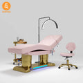 Round Column 4 Motor Pink Massage Bed With Multi-Color Lights for Salon Furniture Package