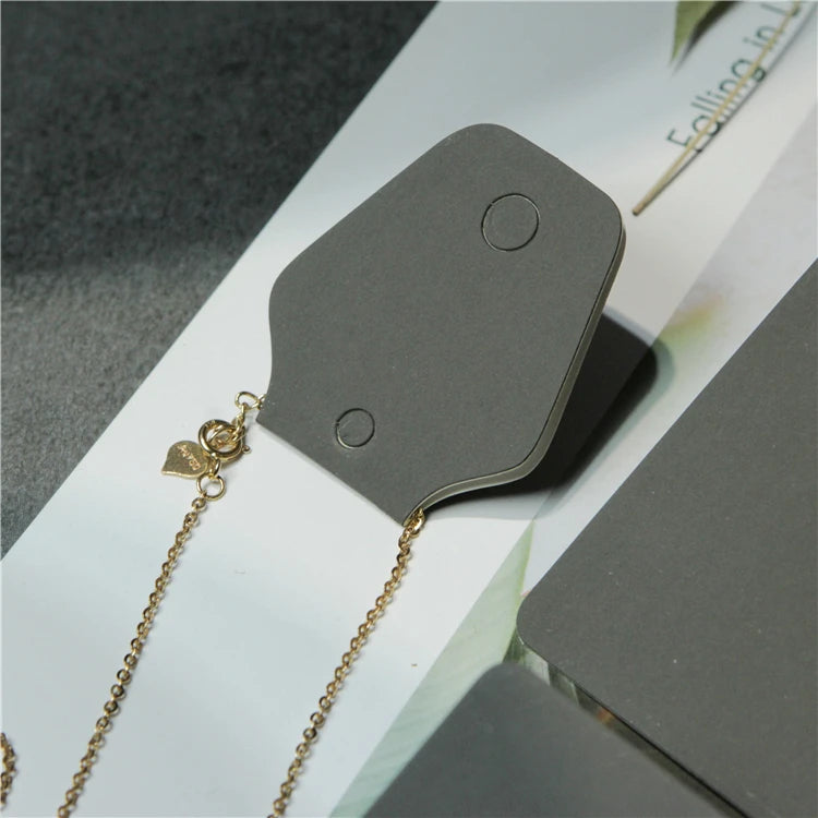 Custom White Earring Necklace Jewelry Display Cards Necklace Display Cards Jewelry Tags Gold