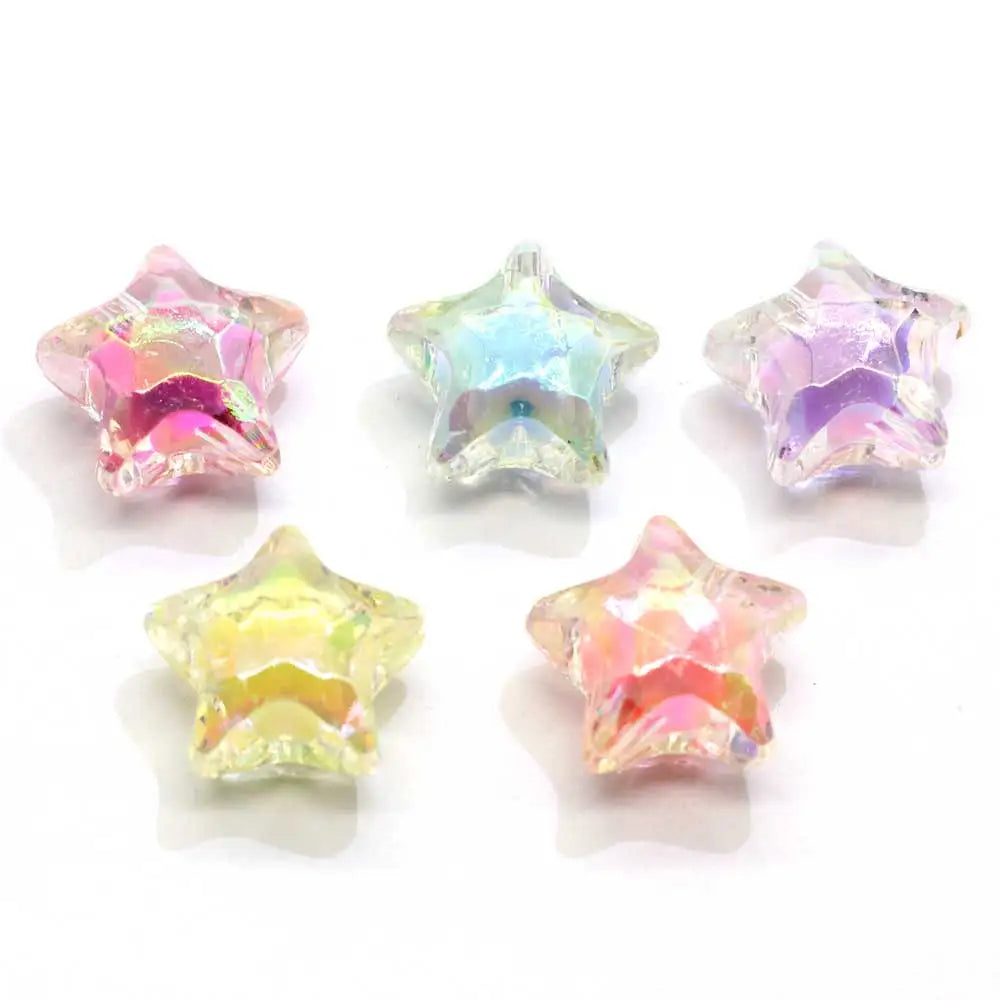 500g Star  Star Double Layers Cute Middle Hole Acrylic Beads for DIY Jewelry Making Decor Accessory