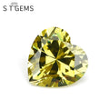 Wholesale Birthstone Light Yellow Loose CZ Stone Heart Shape Cubic Zirconia Stones