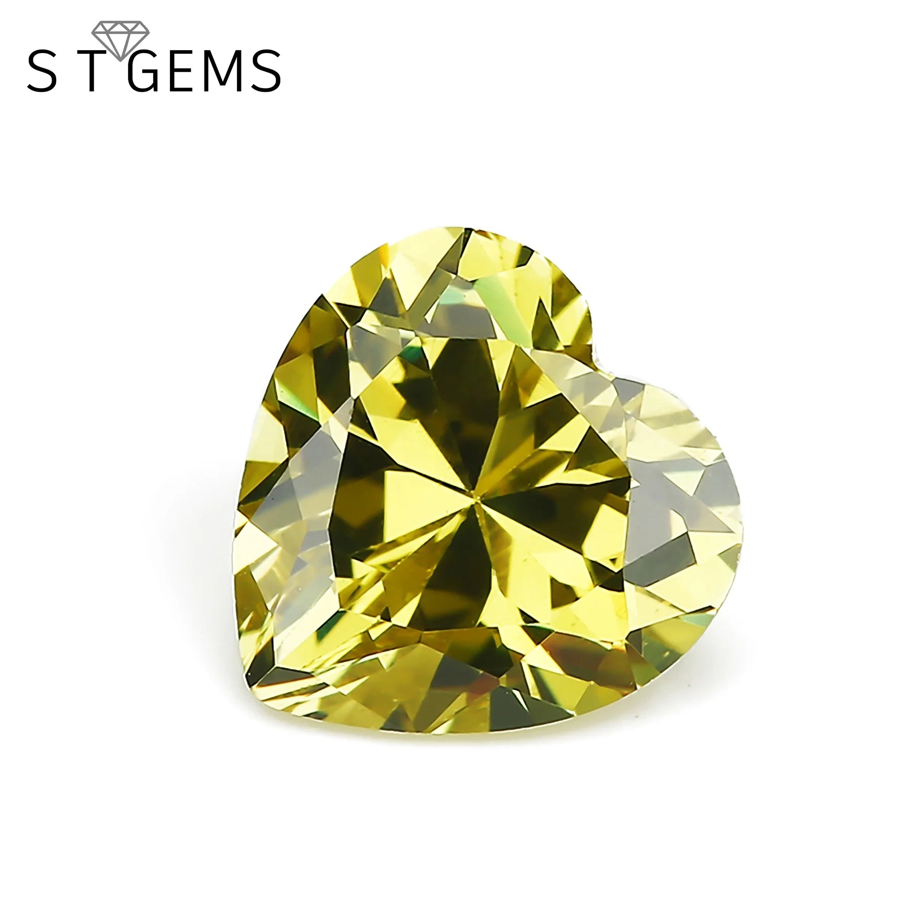 Wholesale Birthstone Light Yellow Loose CZ Stone Heart Shape Cubic Zirconia Stones