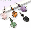 Personalized Geometric Natural Stone Pendant Necklace Obsidian Original Stone Crystal Color Necklace