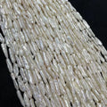 White Freshwater Long Biwa Pearl Bead Loose Strand for DIY Jewelry Making