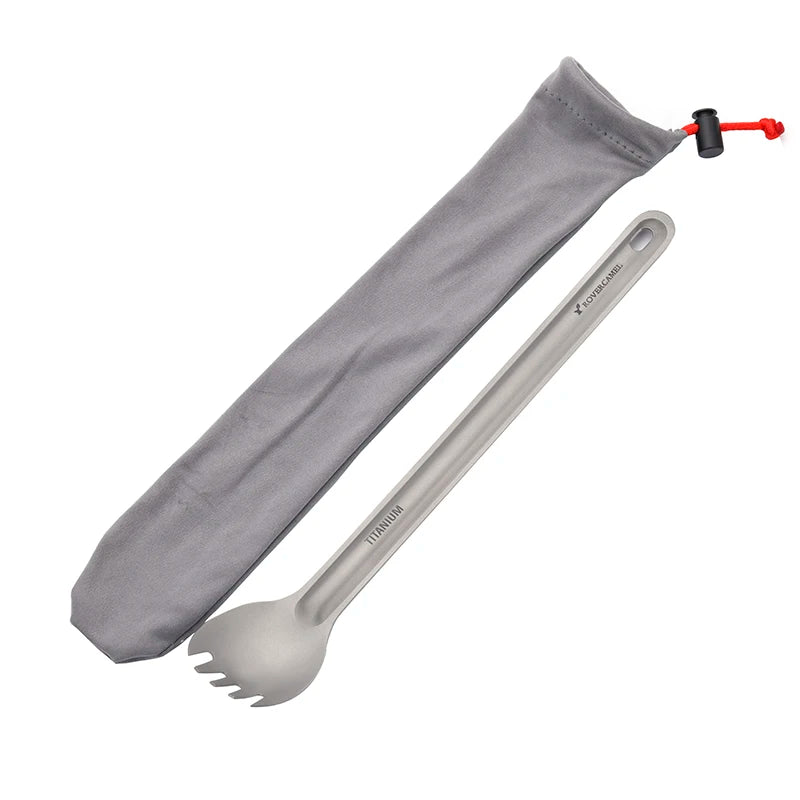 Chinese Products Titanium Spork Long Handle Spoon with Customized Logo Camping Cutlery for Outdoor Chinese Products