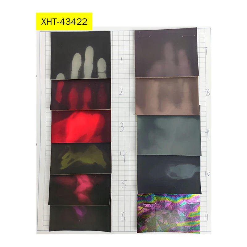 Heat Sensitive Vinyl Change Color Leather Fabric Eco-friendly Leather Fabric Design Temperature Color Change Fabric