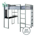 Modern Queen Desk Bunk Bed with Desk Underneath Free Sample Size Metal Frame for Bedroom or Apartment