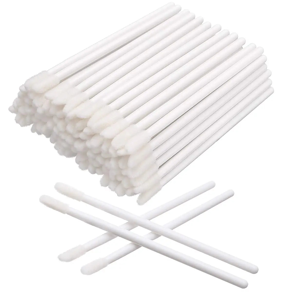 Manufacturers Wholesale Hollow Flocking Disposable Lip Brush Lip Gloss Brush Beauty Makeup Wand White Customized Packing MegaBDM